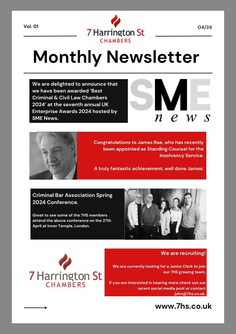 Happy May connections! Check out our April updates in the below newsletter 💥 #chambers #barristers #news #update