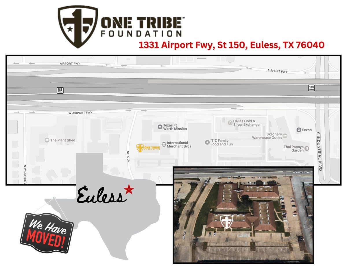 WE HAVE MOVED! OTF has moved to Euless! We have combined our Dallas and Fort Worth offices and are now happy to be in a great space in Euless, Texas! Stop by and say hi! #OneTr1be