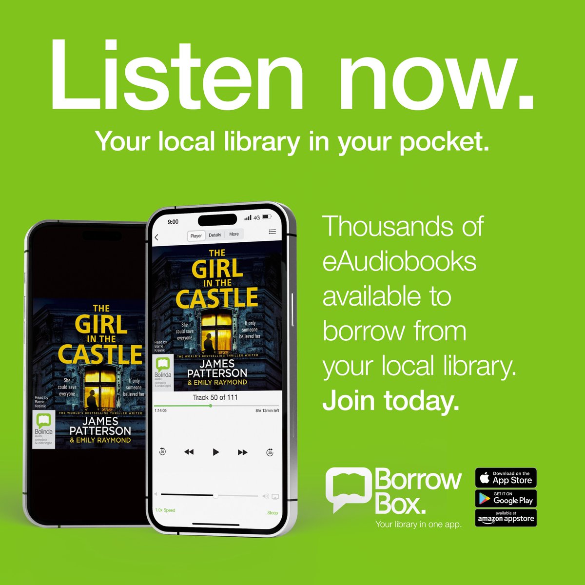 Number 1 bestselling author James Patterson delivers a thrilling story about a teen caught between two worlds and the truths that could set her free – or trap her forever. Free to access from BorrowBox with a Halton library card library.haltonbc.info/e-books/