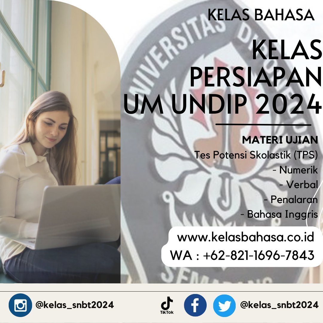 Kelas persiapan ujian mandiri Universitas Diponegoro (UM Undip) 2024

kelasbahasa.co.id/kelas-privat-o…

#umundip #kursustps #lestps #Tespotensiskolastik