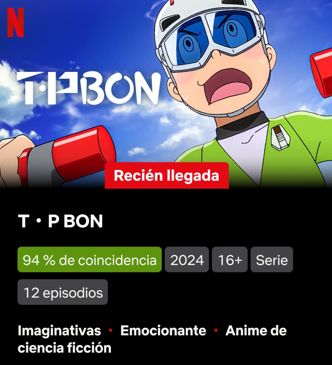 ¡Ya tenemos disponible en @NetflixES el anime ‘T P Bon’!

Doce episodios de esta adaptación del manga creado por Fujiko F. Fujio, el autor de ‘Doraemon’, que llega en VOSE y con audio en español de Latinoamérica.

¿Vais a verlo? 😉

#TPBon #Anime