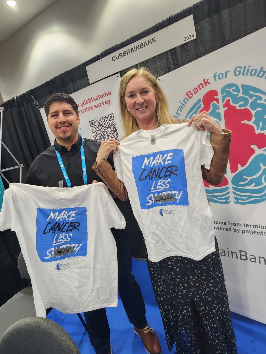 Such a fabulous time chatting with @ourbrainbank at #ONSCongress last week. They are doing amazing things in an effort to improve options for those with #GBM and they are collectively are on board to #MakeCancerLessShitty for everyone affected by cancer #SuppOnc #SurvOnc #btsm