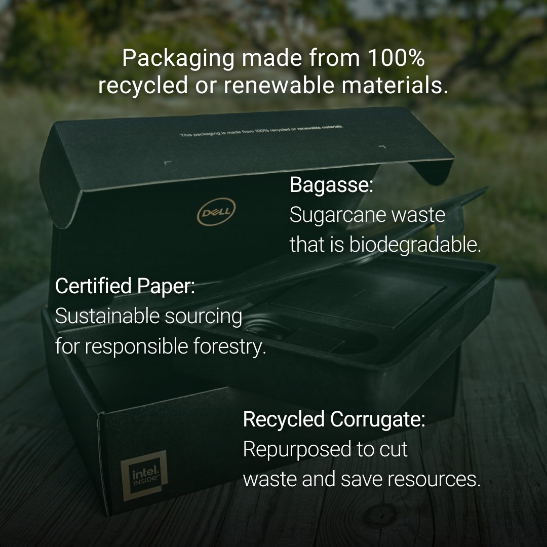 From the inside out, it's a double-layered commitment! 💚 Our product packaging not only protects what's inside but also protects our planet.♻️ dell.to/3WoIadT