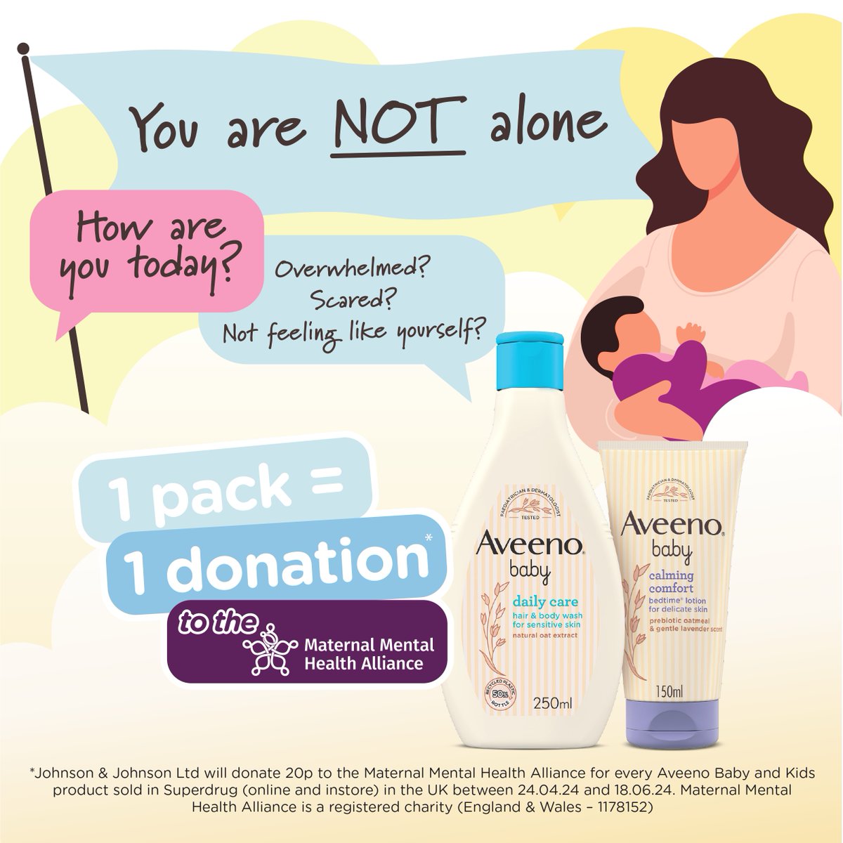 We are thrilled to be working with Aveeno Baby to let parents know it’s OK to talk about their mental health. Together, we want to bring #PerinatalMentalHealth out of hiding and see parents get the right support for them: maternalmentalhealthalliance.org/aveeno-baby #ConversationsMatter #MMHAW24