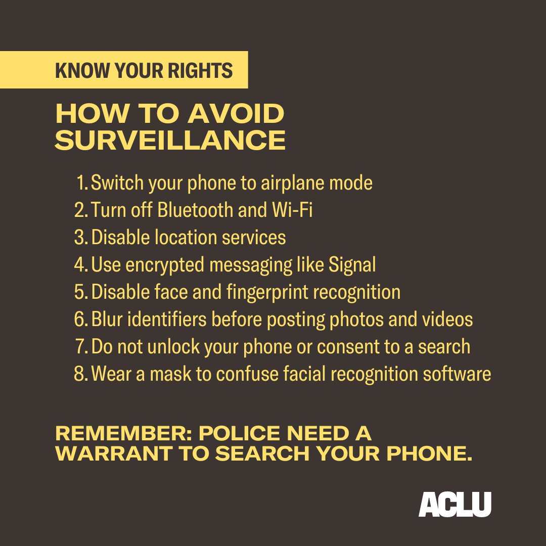 📢 WYOMING: You have a right to protest. Know your rights, including what to do: • If you are approached by law enforcement • If your rights are violated If you need us, go to aclu-wy.org/get-help ✊
