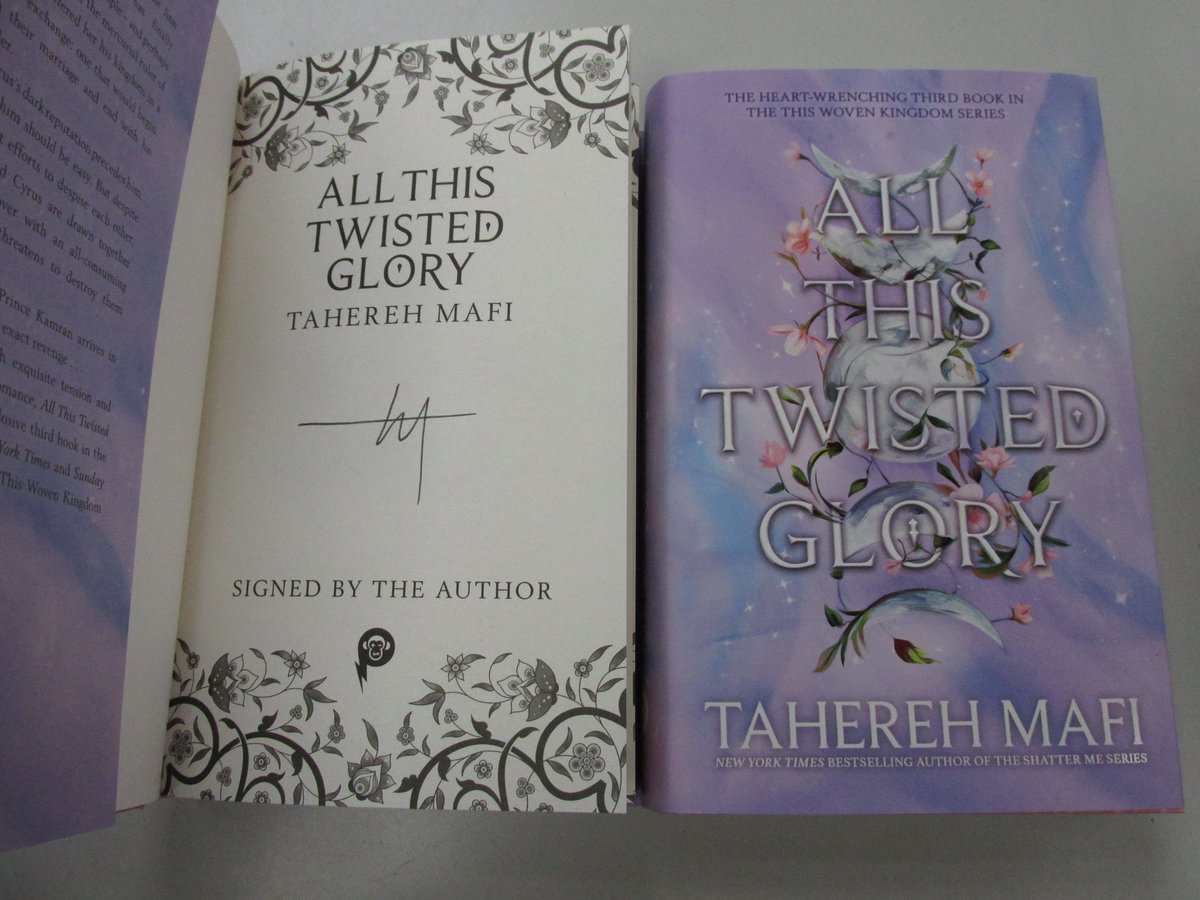 We have #signed copies of All This Twisted Glory
by Tahereh Mafi, the third novel in the #Persian inspired #mythology This Woven Kingdom series in #Haverfordwest #Pembrokeshire or at ebay.co.uk/itm/1665986872…
@EMTeenFiction #romance #bookshopsigned