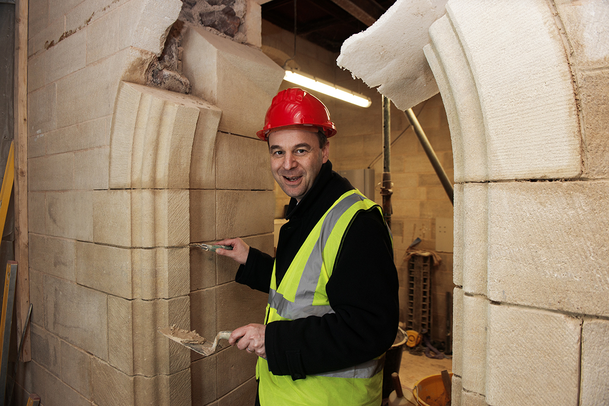 We were pleased to welcome Paul Ramsbottom of @wolfsonfdn and Georgina Nayler this week, to see the progress of the new Treasures Exhibition at #ExeterCathedral. We are grateful to the Wolfson Foundation for their generous support. #YourCathedral #The2020sDevelopmentAppeal