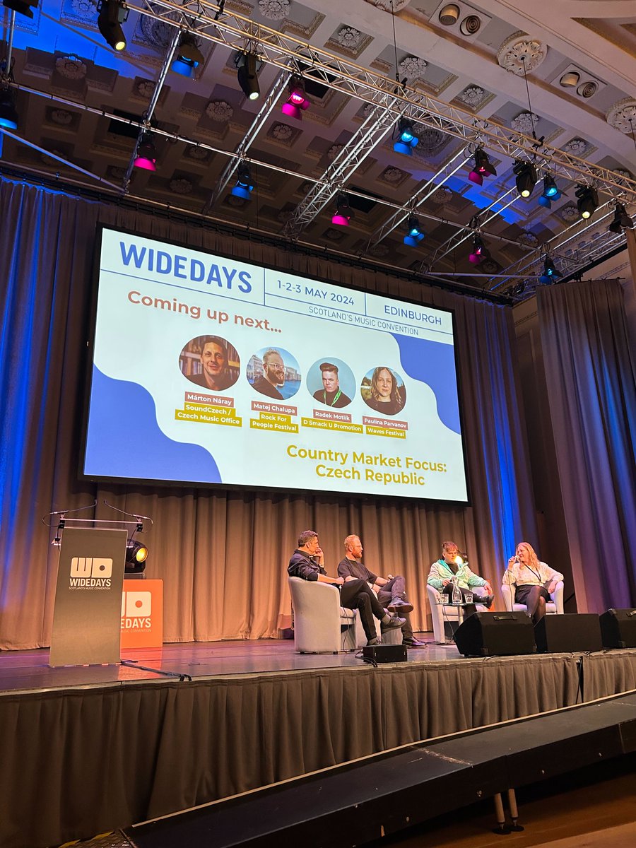 Live at @widedays in Edinburgh 🏴󠁧󠁢󠁳󠁣󠁴󠁿 IMPALA's board member Paulina Parvanov (@indies_at / @Waves_Vienna) chairs an interesting panel about the Czech music scene. Programme 👉 bit.ly/3QuPSj0