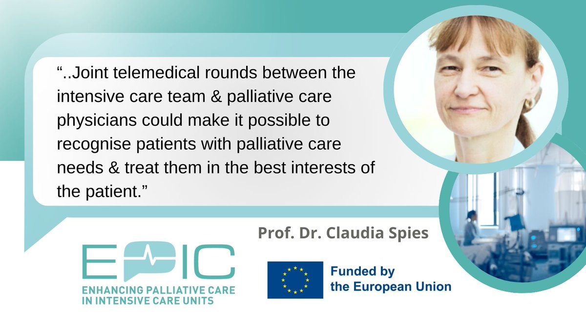 Prof Dr. Claudia Spies outlines the potential benefits of the EPIC project:
#intensivecare #palliativecare #epicproject #horizoneu