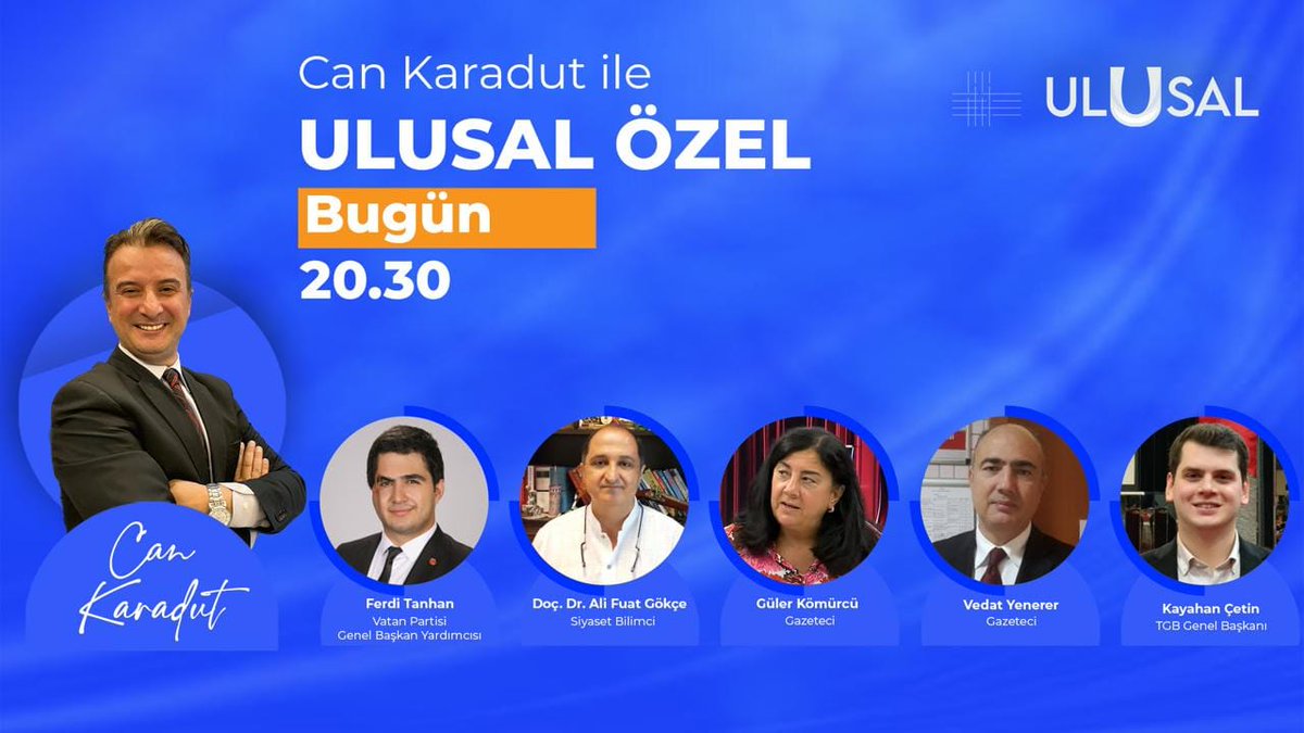 BU AKŞAM SAAT 20:30'DA ULUSAL KANAL'DA GÜNDEMİ DEĞERLENDİRECEĞİM.. BEKLERİM.