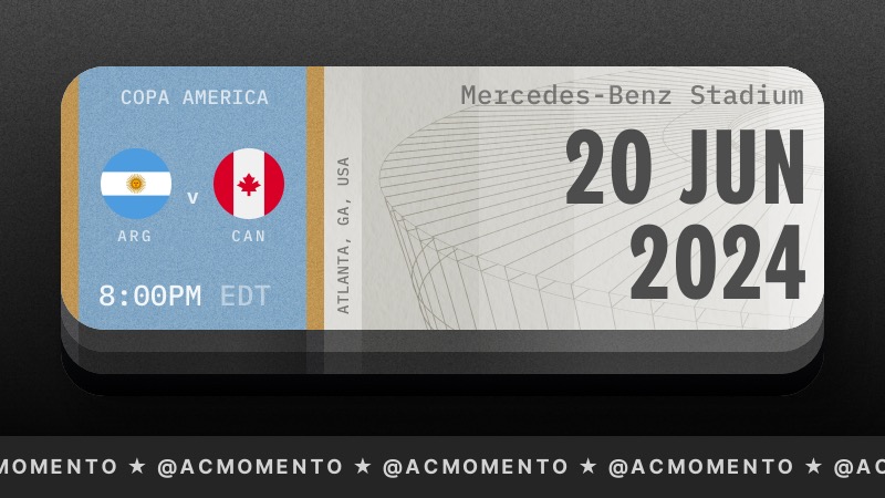 If you're going to EURO 🇩🇪 or Copa América 🇺🇸 this summer, Group Stage Momentos are up on @ACMomento. I'll be at Argentina's opener in ATL. 🫡