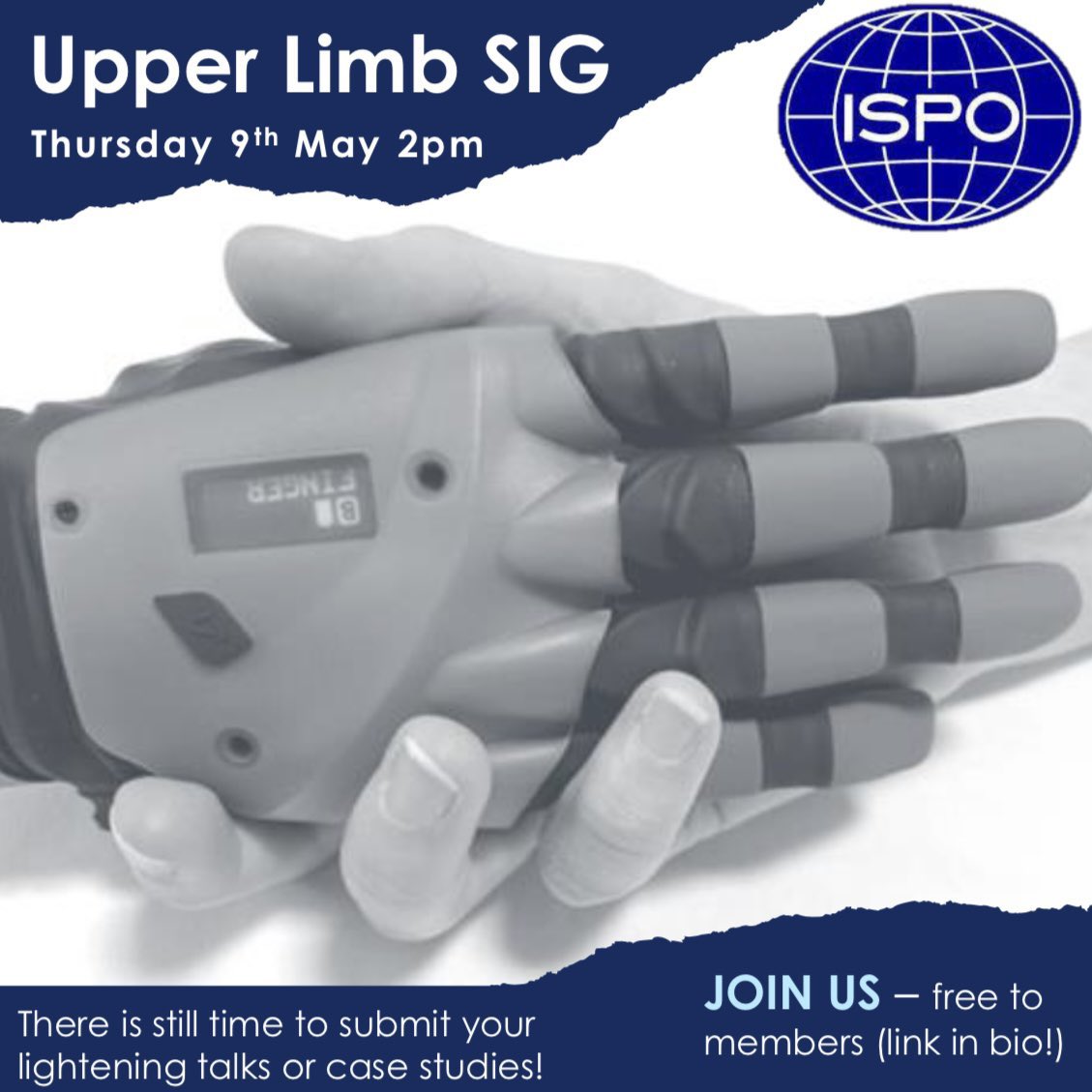 One week until our next upper limb SIG. There is still time to sign up via our website! ispo.org.uk/events/38-sig-… #ISPOUK #upperlimbprosthetics