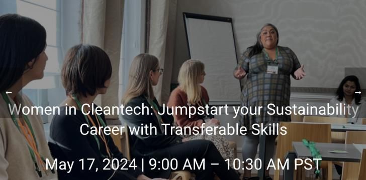Women in Green Webinar: Jumpstart your #Sustainability Career with Transferable Skills, May 17, 9-10:30am PT: buff.ly/3JAjtUl @EVConnect @WomenCleantech #womeningreen #greentech #cleantech #greenbuilding #energy #careers #jobs #greenjobs #workforcedevelopment #training