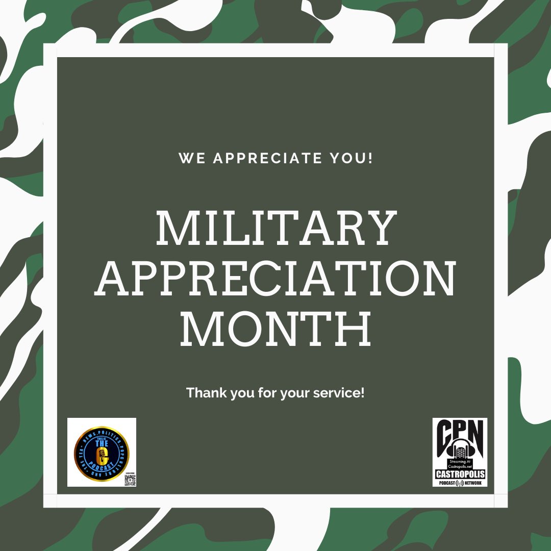 Join us in celebrating Military Appreciation Month! 🎖️ Let's honor and thank the brave men and women who have served and are currently serving in our armed forces. 
#MilitaryAppreciationMonth #ThankYouForYourService #SupportOurTroops 
#atlantapodcast 
#castropolispodcastnetwork