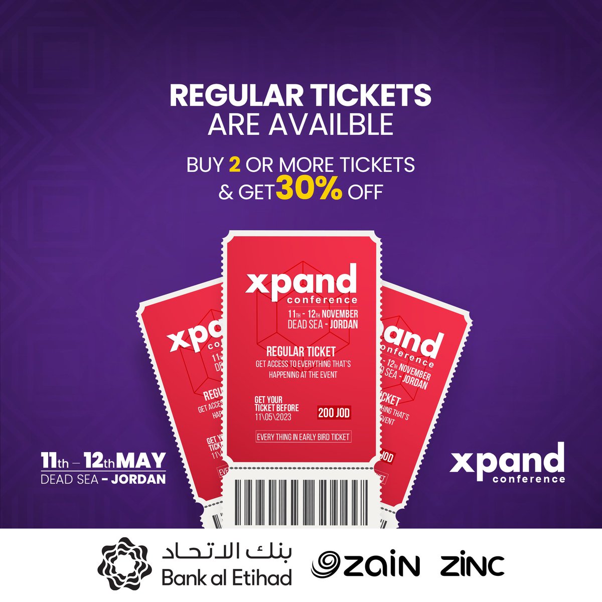 Don’t miss your Last chance and book your tickets now! 🚀 Join Us at the Xpand Software Conference for an Unforgettable Experience! 🎉

📅11-12 May | Dead Sea, Jordan.

Book your seat now through the link 🎫

xpandconf.com/tickets  

#xpand2024