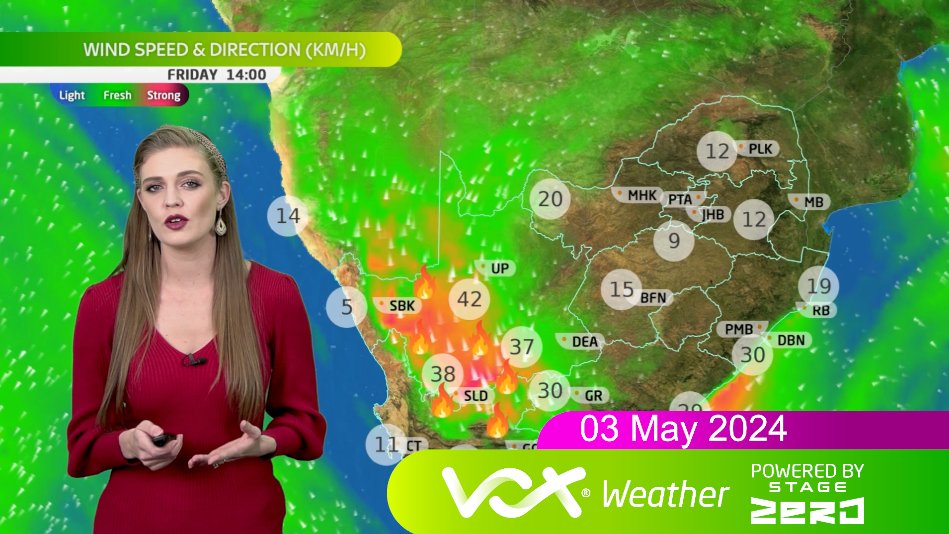 03 May 2024 | Vox Weather Forecast powered by Stage Zero ☀️BERGWINDS will lead to HOT conditions over southern SA ⚠️WARNINGS by SAWS⚠️ 🟡Yellow L2: Winds over parts of N- & W-Cape Forecast:youtu.be/IY4c_DH_0Bo #voxweather