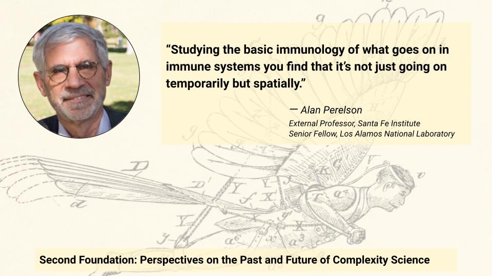 sfiscience's tweet image. #ComplexityScience provides a theoretical framework for understanding how spatial organization influences immune responses.
Alan Perelson closed out the first session of SFI's annual symposium with a discussion on the complexity dynamics and interconnectedness observed in…