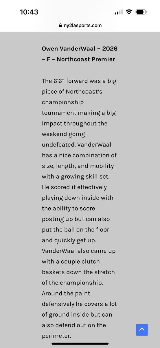 NY2LA Standout 2026!
@Owen_VanderWaal !! Big presence!

Thanks @ny2lasports , @Gibbs_Dan_ , @Evan_Flood and @MHS_Boys_ !!!