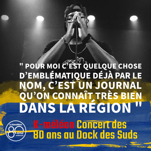 🍾Concert des 80 ans de La Marseillaise au Dock des Suds, K-méléon sera là !  
Réservez votre place pour vendredi 3 mai 👇
 tinyurl.com/5bfehbrx
 #concert #LaMarseillaise80ans #anniversaire