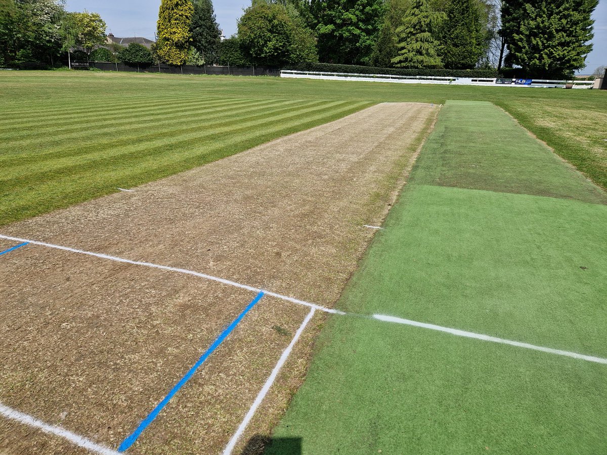 Majority of pre-game pitch prep done a day early @Kirk_DeightonCC due to poor weather forecast for tomorrow. Covers now on so fingers crossed for Saturday's @Nidderdale1894 division 7 game v Knaresborough Forest. #cricket #Yorkshire #Nidderdale