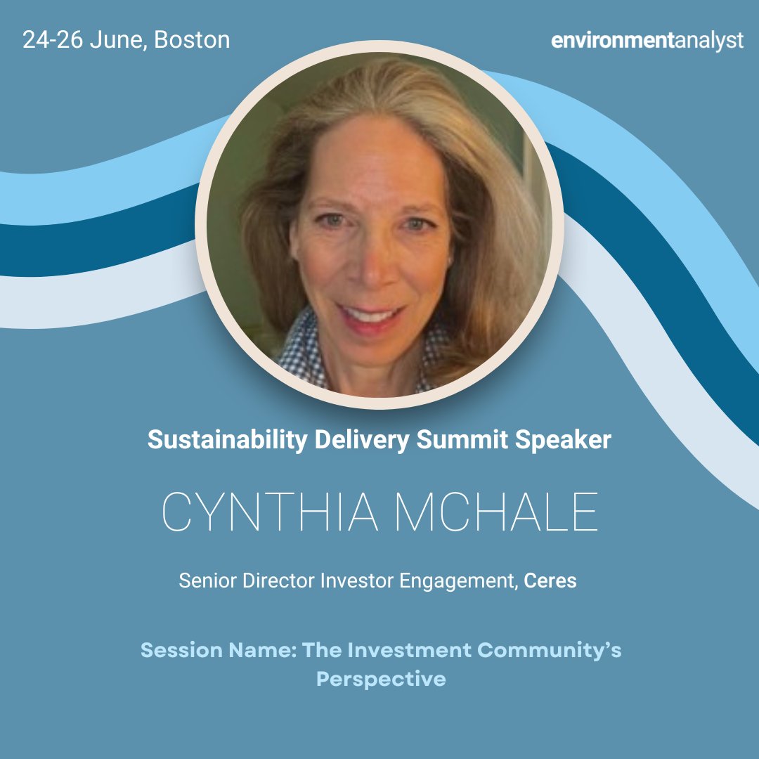 Don't miss Ceres at @EAnalystGlobal's 4th annual Global Summit! Learn how to action climate commitments, develop strategies for a sustainable future, and understand who is leading the transition. Register and get 15% off your registration with code CERES: …siness-summit.environment-analyst.com/agenda