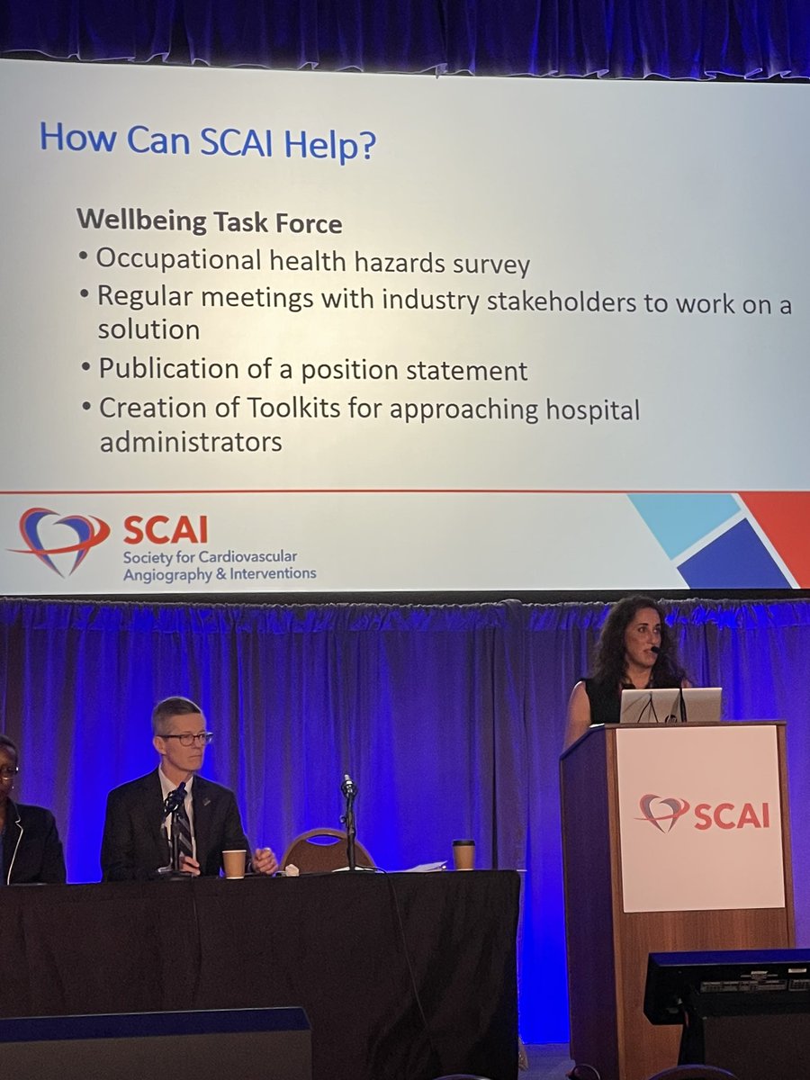 @SCAI Wellbeing Task Force chairs @Allison_Dupont & @Herms2James speak about the MORAL IMPERATIVE of lead-free radiation protection at #SCAI2024.