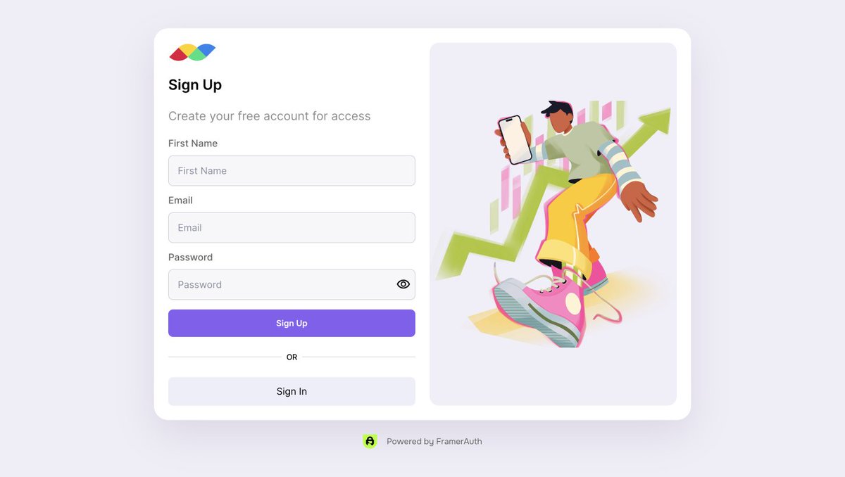 Coming soon to FramerAuth! 👀

A library of clone-able @framer designs to create welcoming and professional sign-up/sign-in experiences in seconds! 🙌😎