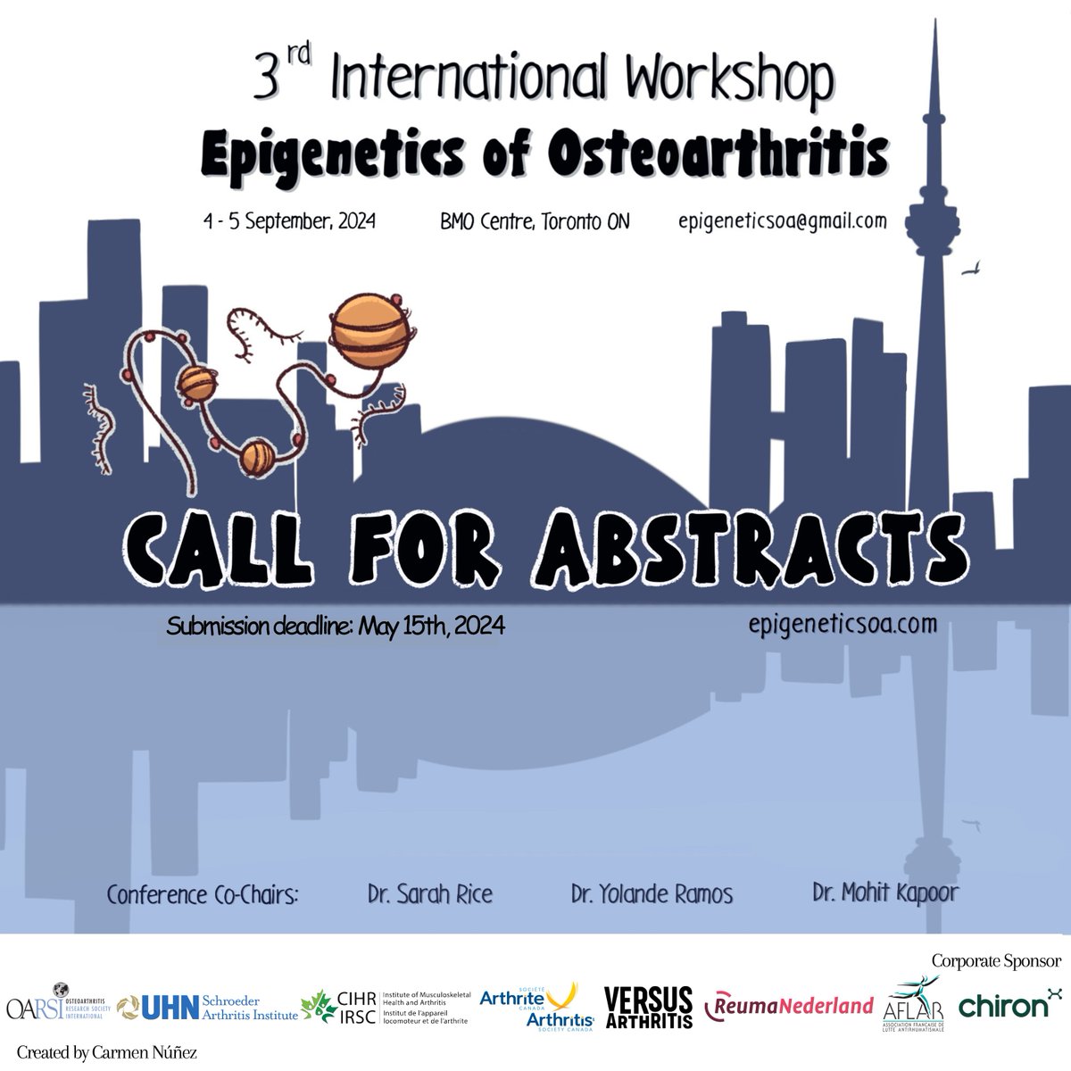 EXTENDED ABSTRACT SUBMISSION: We are extending Abstract Submission by 2 weeks, till MAY 15, 2024, for the 3rd International Workshop on the Epigenetics of #OA, taking place on Sep 4-5, 2024, in Toronto. To register & submit your abstract -> epigeneticsoa.com…