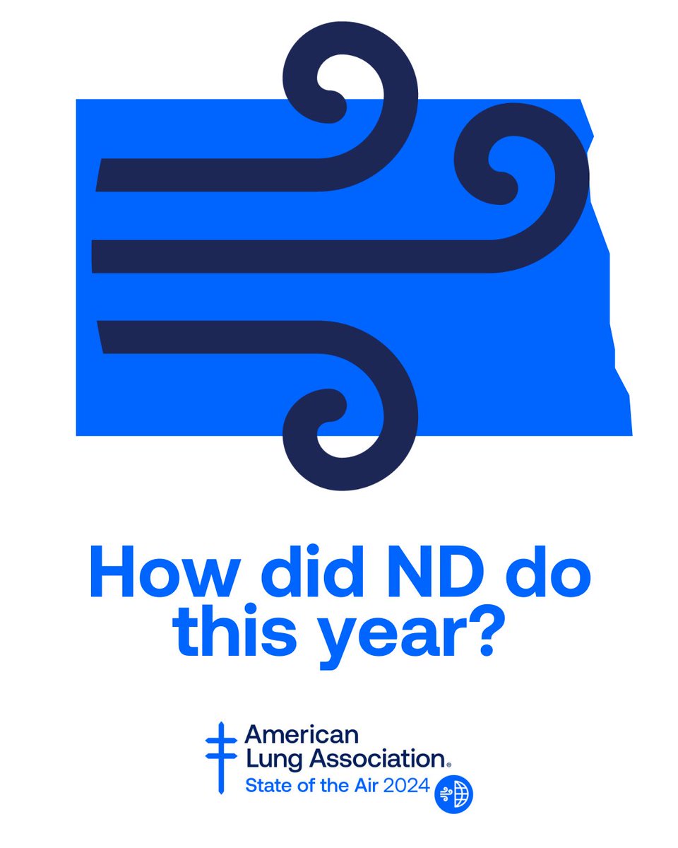 Shocking but true: Nearly 4 in 10 people in the U.S. live in places with unhealthy levels of air pollution. How did North Dakota do this year? Read our 2024 State of the Air report at Lung.org/sota #StateOfTheAir