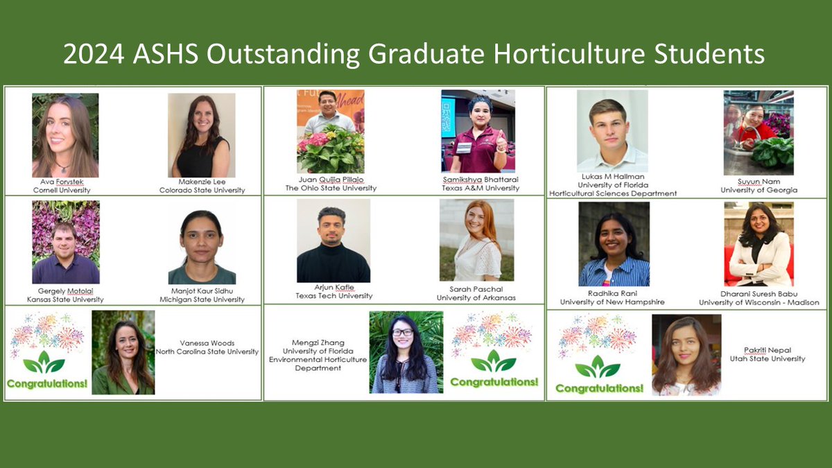 Sarah Paschal, M.S. #horticulture #TurfGrass student, one of 15 Outstanding Grad Hort Students in U.S. by American Society for Horticultural Science; working w/ prof Mike Richardson on roadside native vegetation restoration project funded by ARDOT. #AgFoodLife