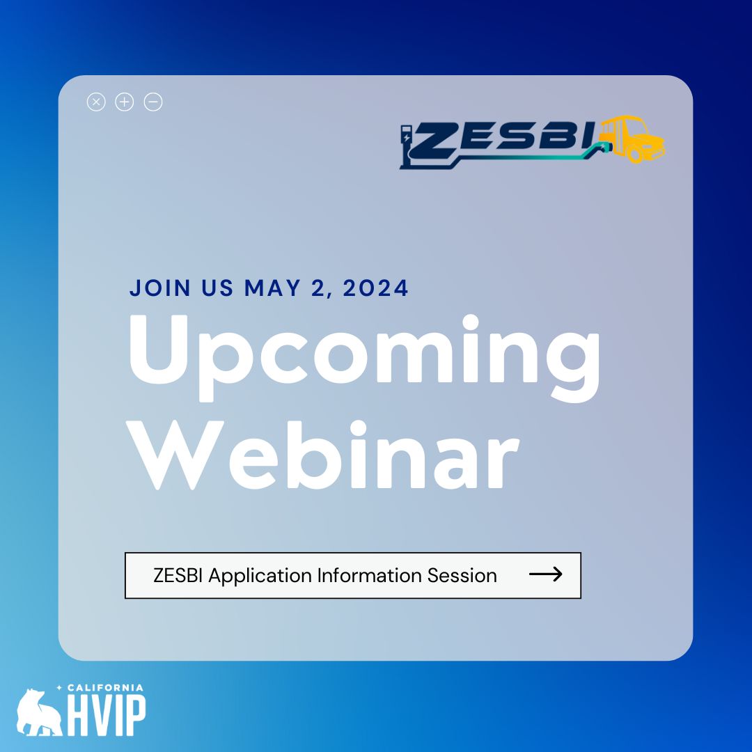TODAY’s the day to learn more about ZESBI! 🚌 Be ready for our new #electric school bus & infrastructure funds in CA—applications open May 14. Our #ZeroEmission School Bus & Infrastructure Application Information Session is TODAY at 1 pm PT. Sign up: buff.ly/3wgjtWs