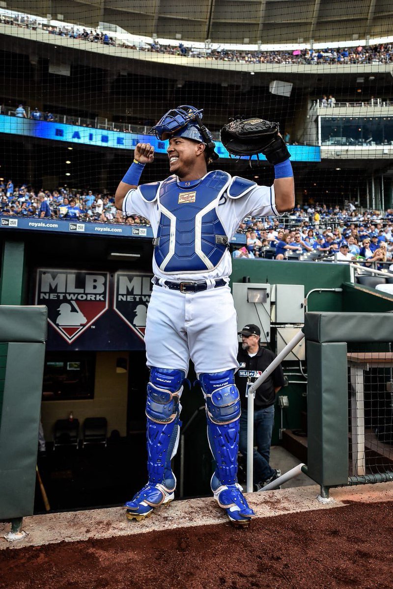 Salvador Perez heading into play today: .355/.418/.591 slash line with 39 hits, five doubles, seven home runs, 27 RBI, 10 walks, and 13 strikeouts. Ranks second in the AL in batting average and third in OBP. @Royals @MLB #Royals #KansasCity #MLB #Baseball #BFOA #Salvy