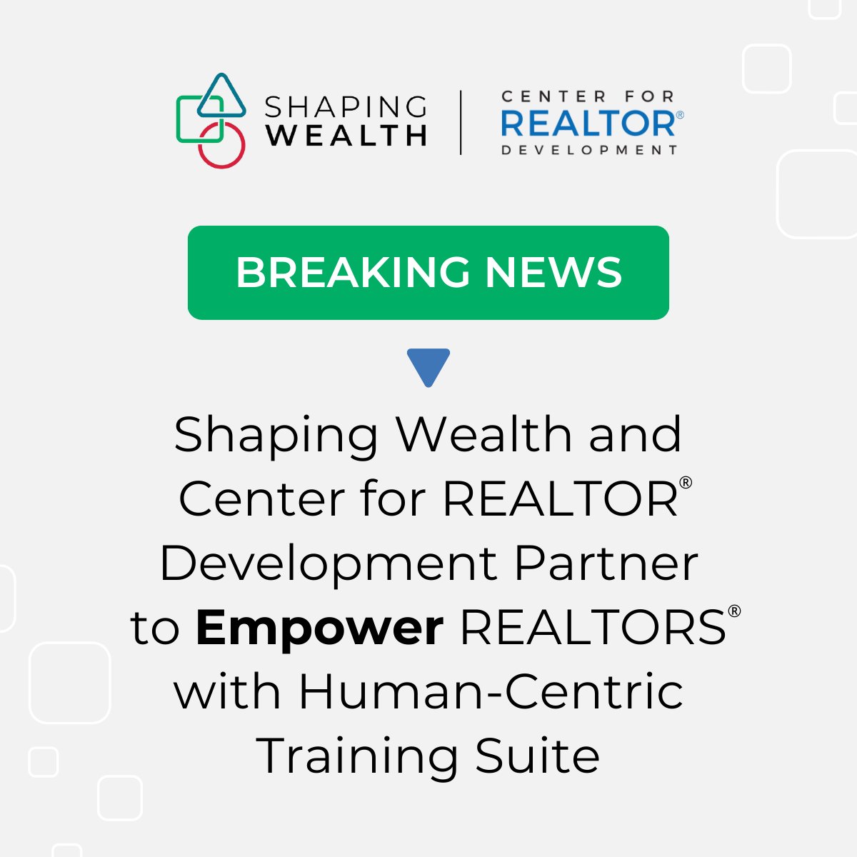 🚨 Breaking news! @shapingwealth and @nardotrealtor have teamed up for a transformative training led by @joylerepsyd expanding our reach beyond financial services. Learn more: nar.realtor/newsroom/cente… #ShapingWealth #EmotionalIntelligence #InspiredGrowth
