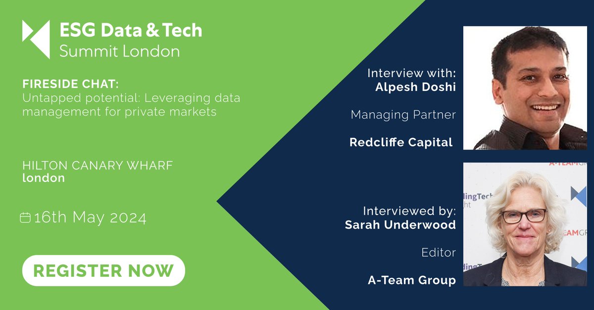 Join us at ESG Data & Tech Summit London on 16th May, for this Fireside Chat: Untapped potential: Leveraging data management for private markets.

Register: a-teaminsight.pulse.ly/jyloonpy9j

#ESGSummit #ESG #privatemarkets #datachallenges #datamanagement #data #datalandscape #cloud