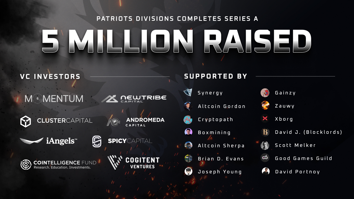 SHADOW WAR (@playshadowwar) on Twitter photo We are delighted to announce that we have successfully sold out our Series A round and raised $5M.
Investors include:
<a href="/Momentum_6/">Momentum 6</a>
<a href="/Cointelligence/">Cointelligence</a>
<a href="/CogitentV/">Cogitent Ventures</a>
<a href="/SCGroupVC/">Spicy Capital</a>
Our focus is now building and scaling as we move towards launch.
More: shadowwar.com/blog/series-a We are delighted to announce that we have successfully sold out our Series A round and raised $5M.
Investors include:
<a href="/Momentum_6/">Momentum 6</a>
<a href="/Cointelligence/">Cointelligence</a>
<a href="/CogitentV/">Cogitent Ventures</a>
<a href="/SCGroupVC/">Spicy Capital</a>
Our focus is now building and scaling as we move towards launch.
More: shadowwar.com/blog/series-a