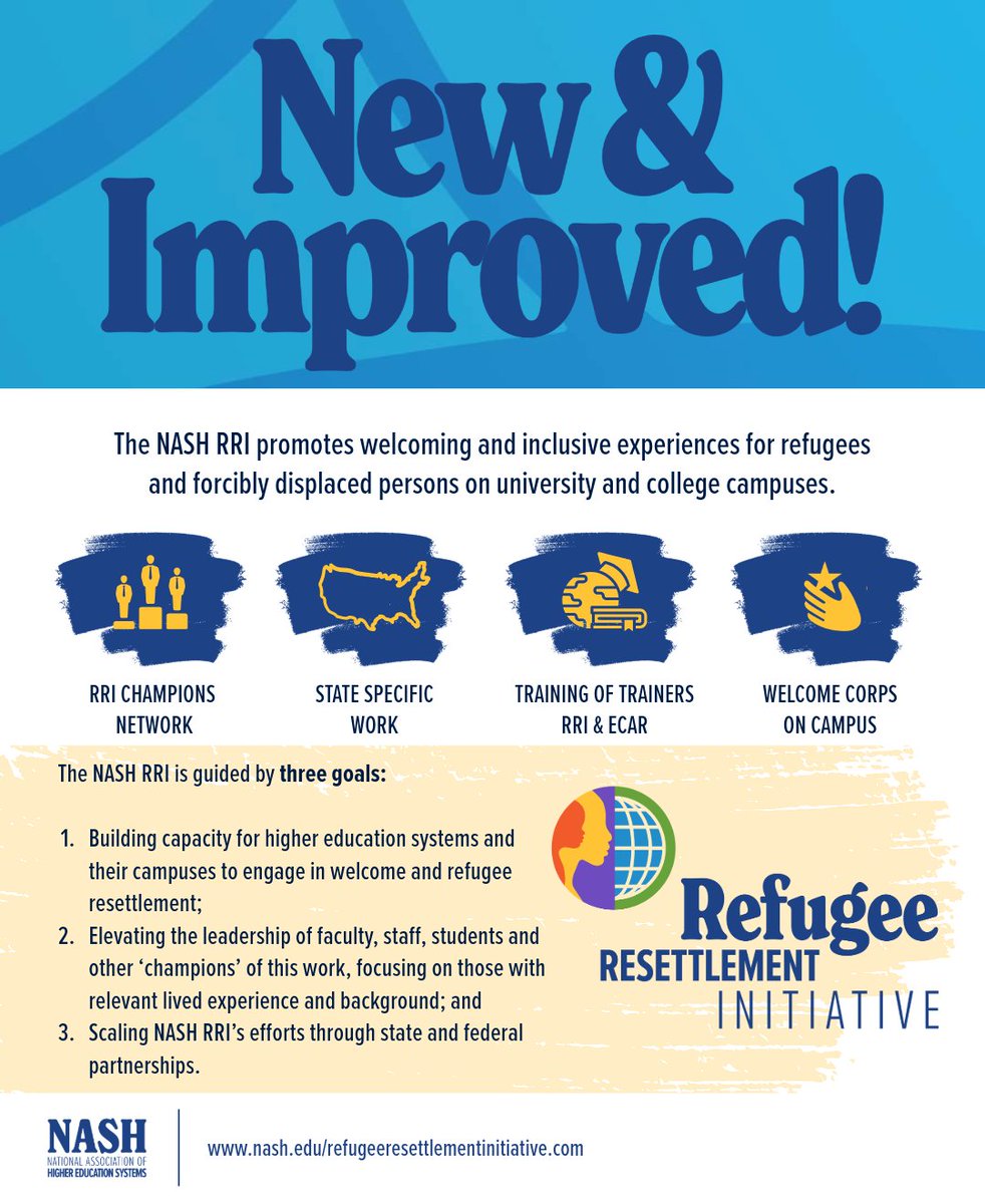 Our website just got a major makeover! 💫 Dive into our fresh resources and discover how we're fostering inclusive communities for refugees and displaced persons on college campuses nationwide. 🌐💙 Don't miss out, visit nash.edu/refugee-resett… #RefugeeSupport #CampusInclusion