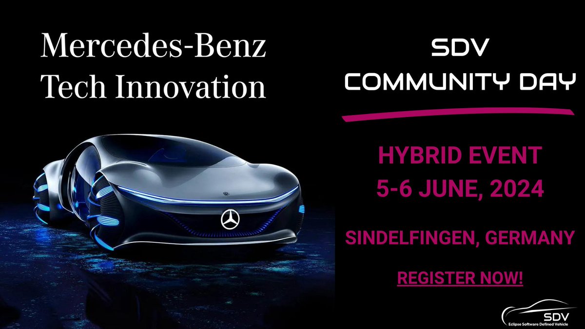 We are happy to have Mercedes-Benz Tech Innovation as our host of the #SDV Community Day in Sindelfingen and virtually on June 5-6. Click on the link below to learn more and register! hubs.la/Q02vTKW90 #opensource #drivenbycode #SDV #communityday #sdvcommunityday