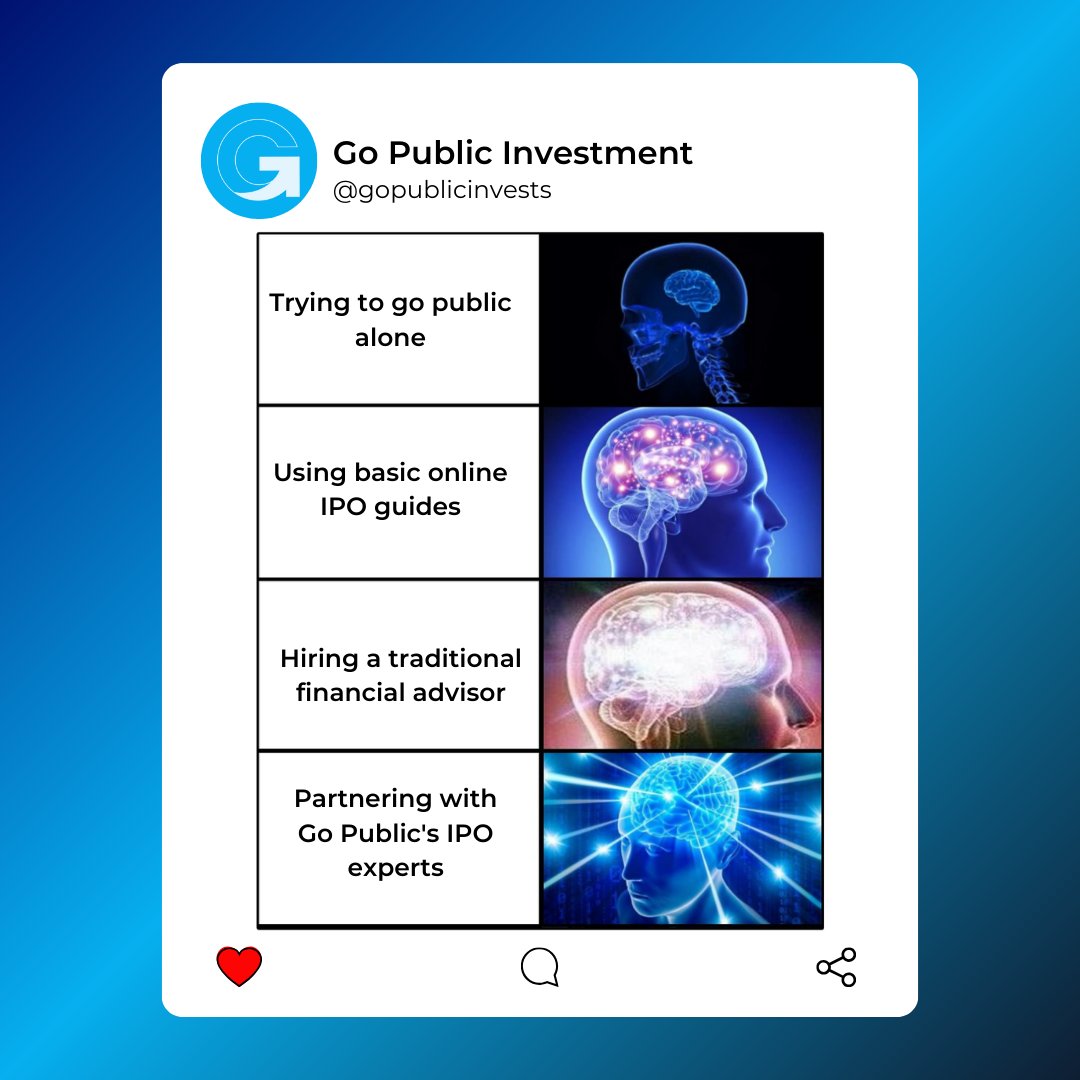 Level up your IPO journey! Go Public provides comprehensive expertise for a successful public listing. Contact GoPublic today!

#GoPublic #LevelUpYourFinances #FinancialEmpowerment #EmpoweringEntrepreneurs #EquityCrowdfundingExperts #StrategicSolutions #IPOExpertise