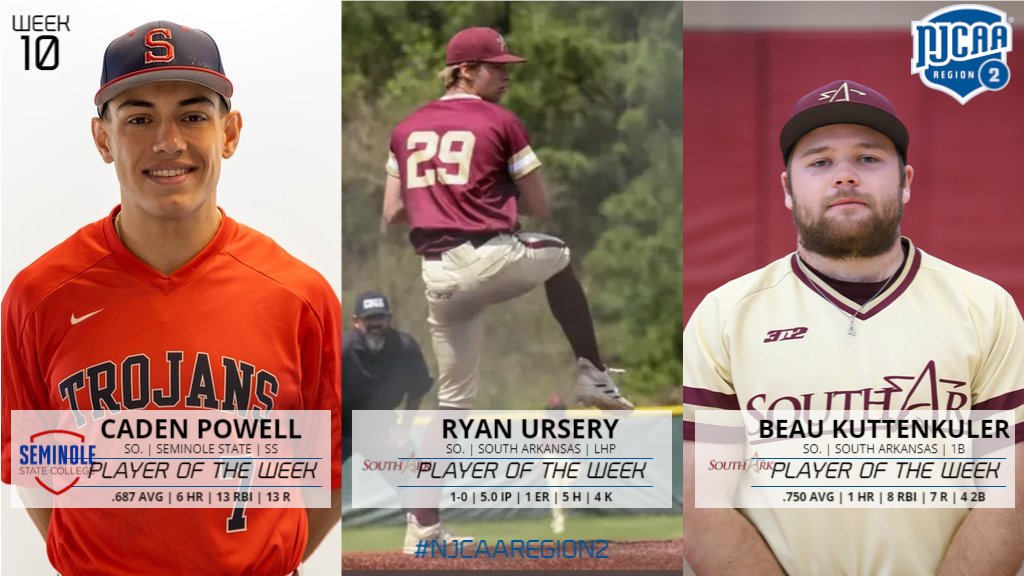 Congratulations to this week's #NJCAARegion2 Baseball Players of the Week!!