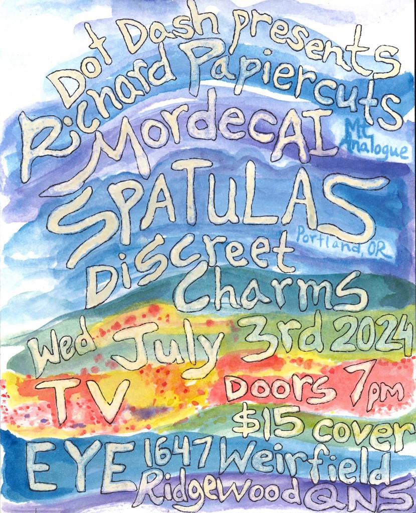 ON SALE NOW: art-pop and garage vibes kick off July at TV Eye with RICHARD PAPIERCUTS MORDECAI THE SPATULAS DISCREET CHARMS GET TICKETS: wl.seetickets.us/event/richard-…