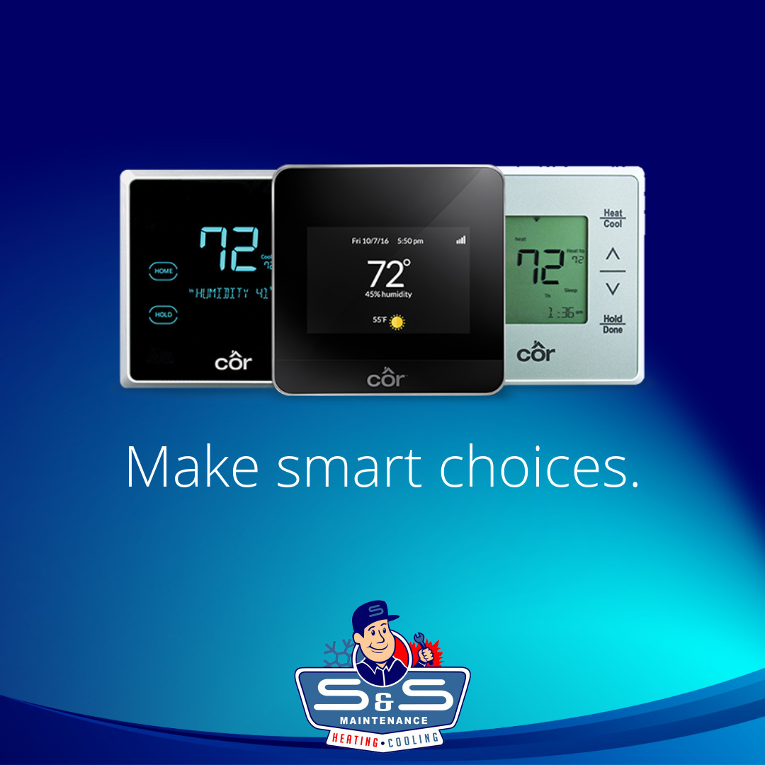 Experience the convenience of remote-controlled thermostats with S&S Heating and Cooling. Learn more about our smart thermostat options: tinyurl.com/yow4kero #SmartThermostat #EnergyEfficiency