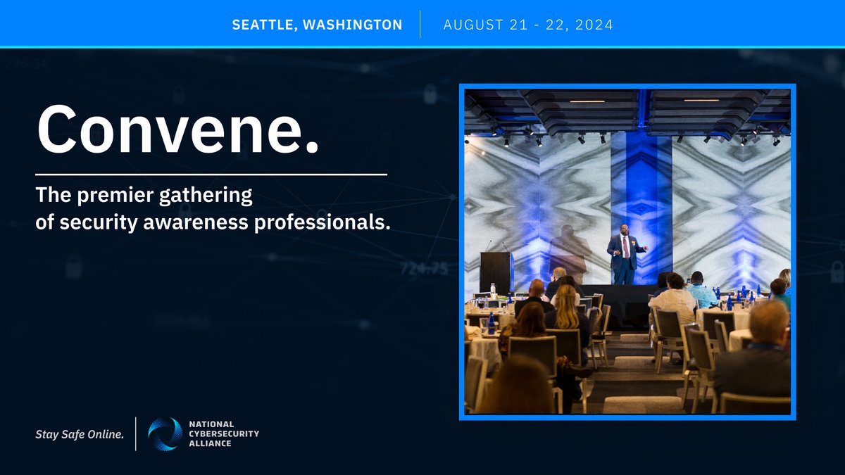 There's only one more day to submit your CFP for #ConveneSeattle on August 21-22, 2024! Don't miss this opportunity to share your expertise with industry leaders at the premier gathering of security training and awareness professionals! Apply now: hubs.la/Q02vTs5J0