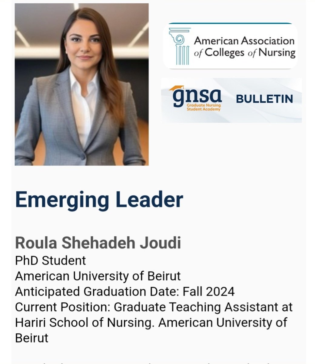 Emerging Leader Feature #GNSA #AACN
I am thrilled to have been chosen from a pool of numerous candidates across the United States, and to have had the opportunity to represent our #HSON at the AACN.

#Nursing
#phdcandidate
#nursinggradstudent