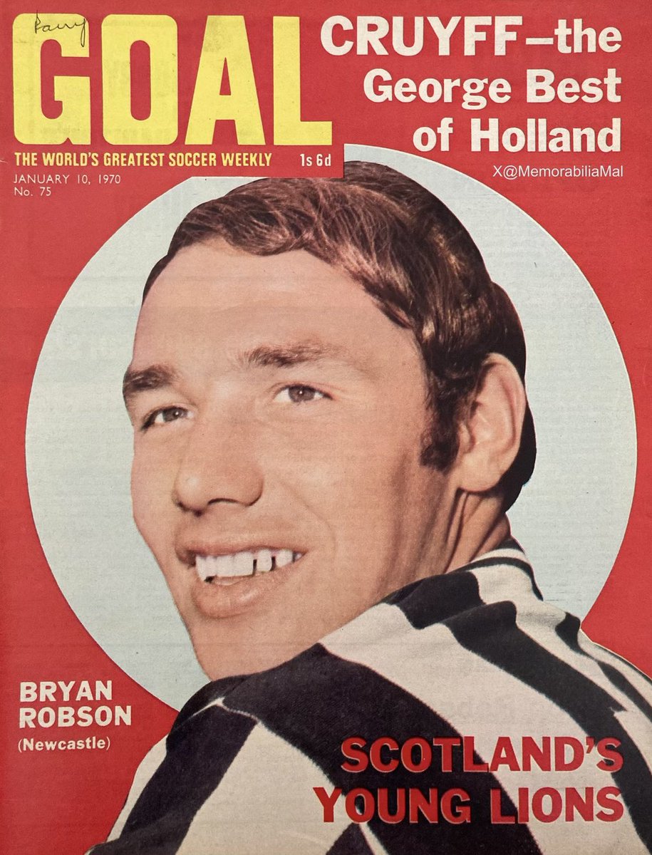 Bryan 'Pop' Robson #NUFC Goal magazine 10/1/70
