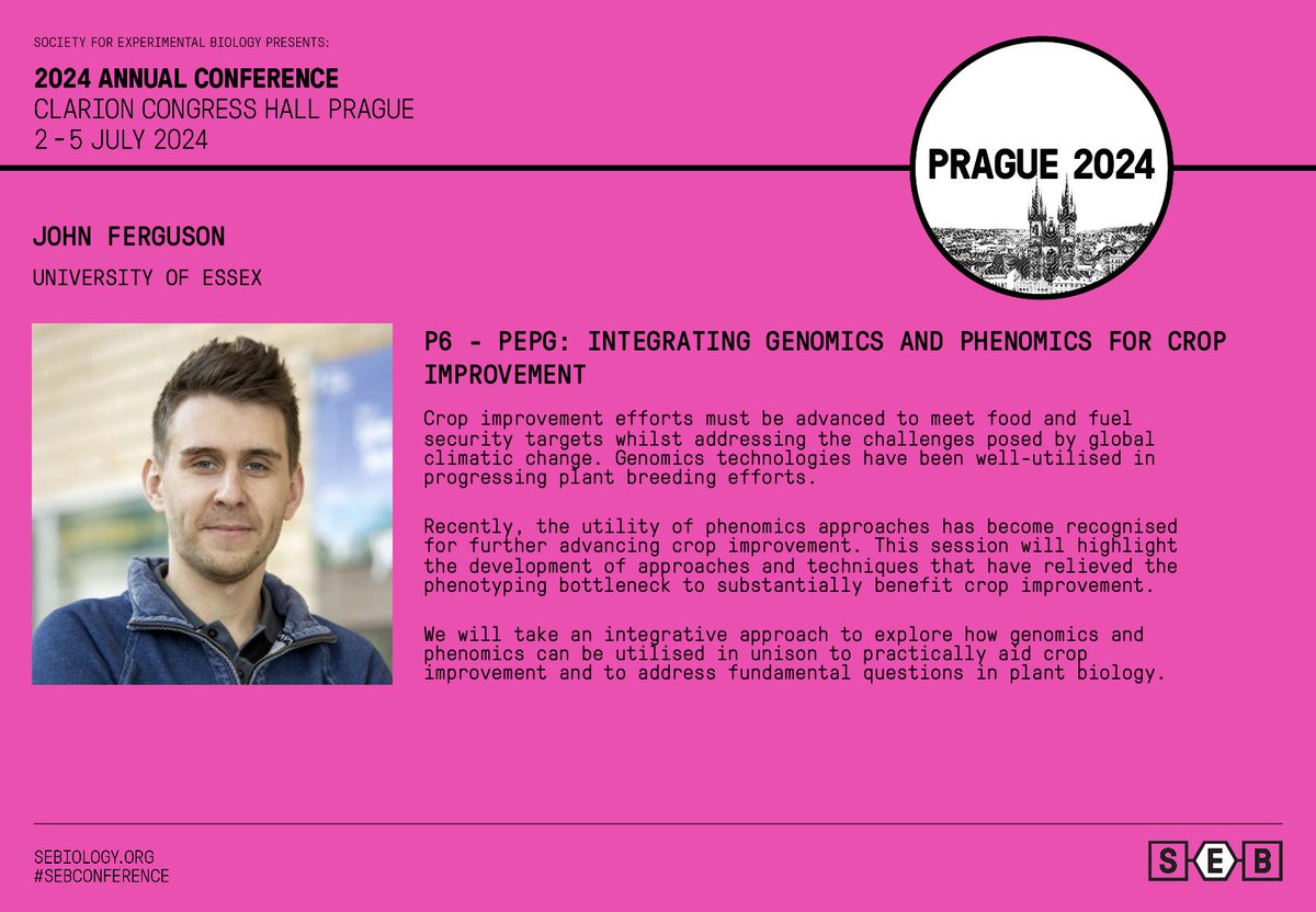 Join John (@JohnFerguson89 ) at the #SEBconference in Prague Check out our Plant sessions: sebiology.org/events/seb-con… Book now: sebiology.org/events/seb-con… Early bird registration 15 May 2024