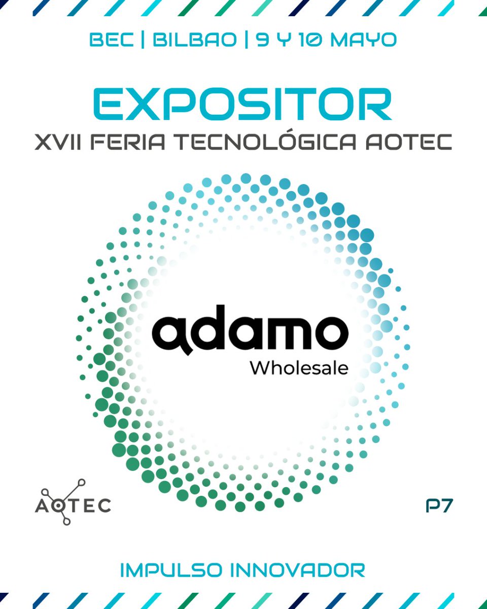 #AdamoWholesale (@adamo_es) es patrocinador oficial y uno de los expositores de nuestra Feria Aotec 2024.

Ofrece servicios de telecomunicaciones para operadores gracias a su red FTTH propia por fibra óptica.