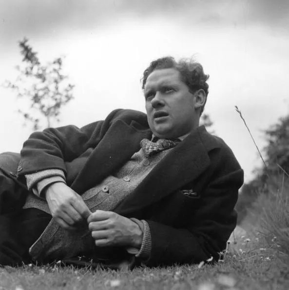 Dylan Thomas in Laugharne, Wales, in 1946.