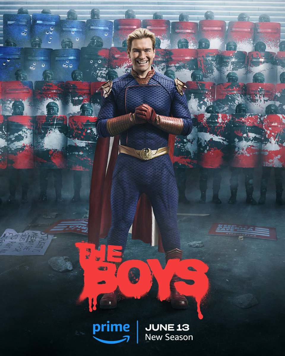 🚨 Pôsteres oficiais da 4ª temporada de The Boys. Estreia dia 13 de junho no Prime Video.