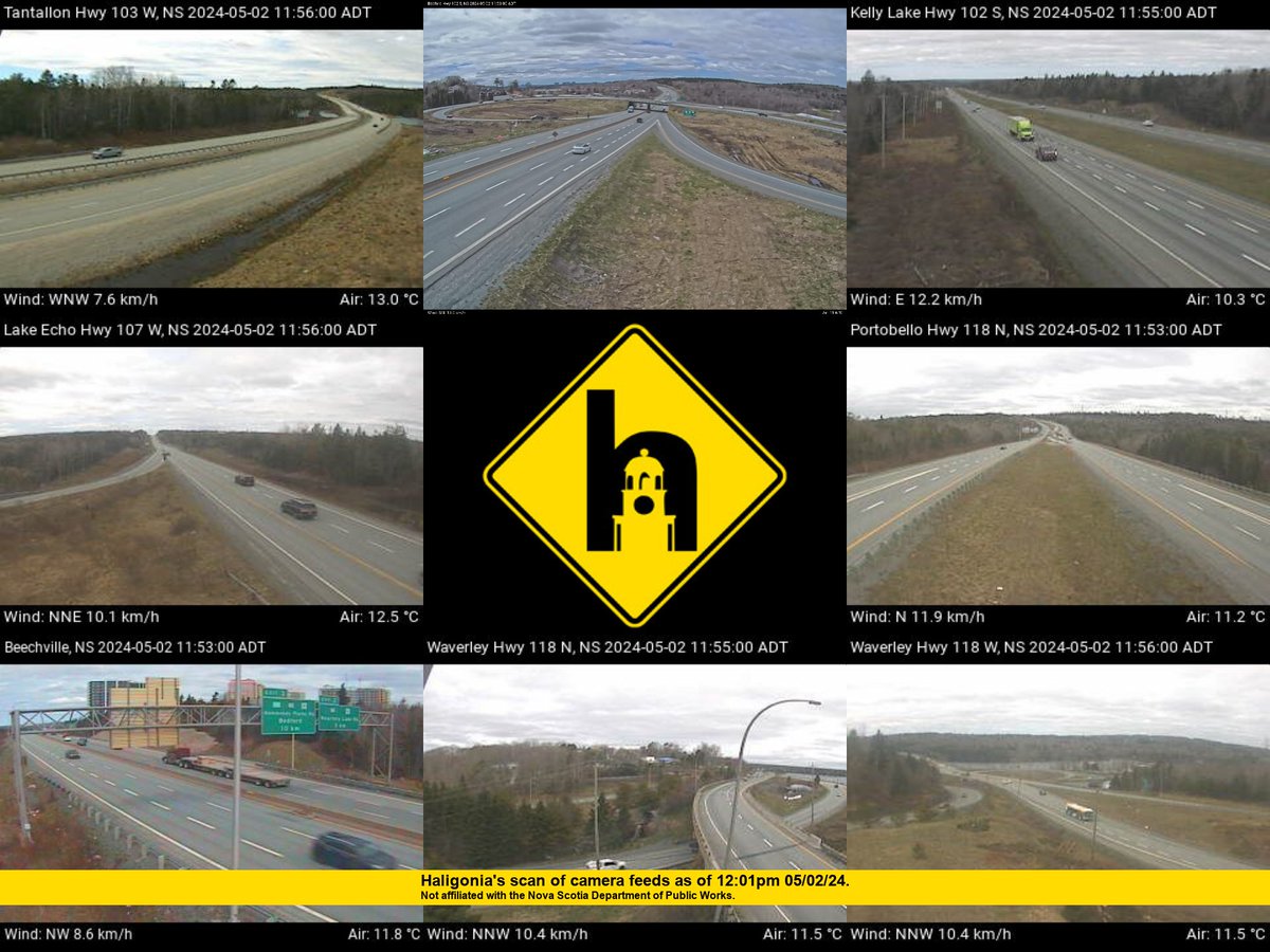 Conditions at 12:01 pm: 10.3°C. @ns_publicworks: #noxp #hfxtraffic