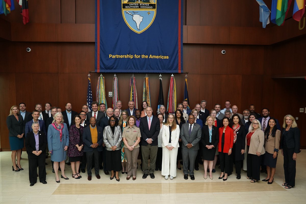 Great to be at @Southcom for the Western Hemisphere Chiefs of Mission conference where U.S. ambassadors + other senior gov't leaders are discussing ways to bolster economic integration & competitiveness in support of regional security. Economic security is national security. -BAN